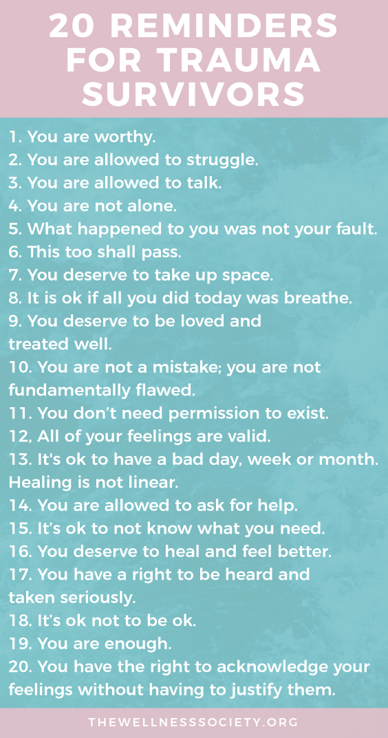 20 Reminders for Trauma Survivors